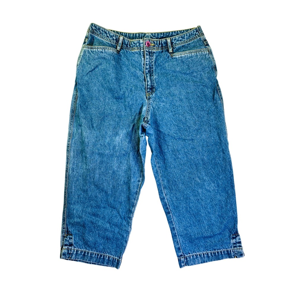 First Issue Liz Claiborne Vintage Denim Capris Medium Wash High Rise Size 12